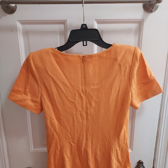 St. John Tangerine  Orange Tweed Dress - Picture 7 of 9